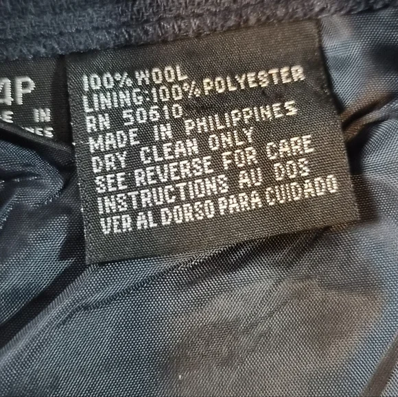 Kasper A.S.L. Petite 100% Wool Skirt Suit Set - Navy Blue - 14P - Picture 5 of 14